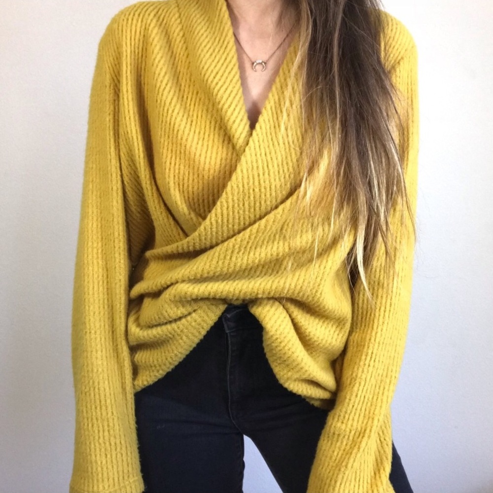 Anthropologie Pleione Marigold Mustard Wrap